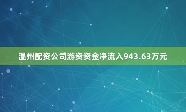 温州配资公司游资资金净流入943.63万元